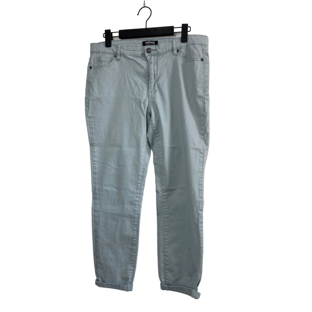 Buffalo David Bitton Size 10 Light Blue Jeans High Rise Soft Stretch Ankle Pants